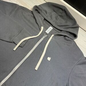 Apple Computer Employee Hoodie Men's Sz 2XL Grey Full Zip Logo Made In USA